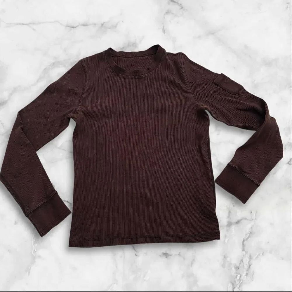 Ralph Lauren Brown Ribbed Long Sleeve Size Small